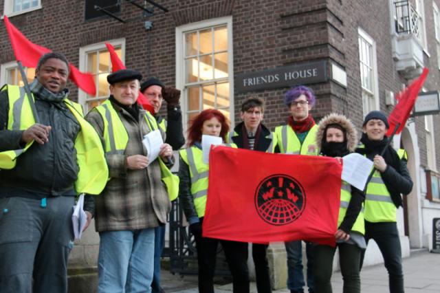 IWW demonstration in support of sacked zero hour workers, London Feb 2015